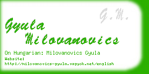 gyula milovanovics business card